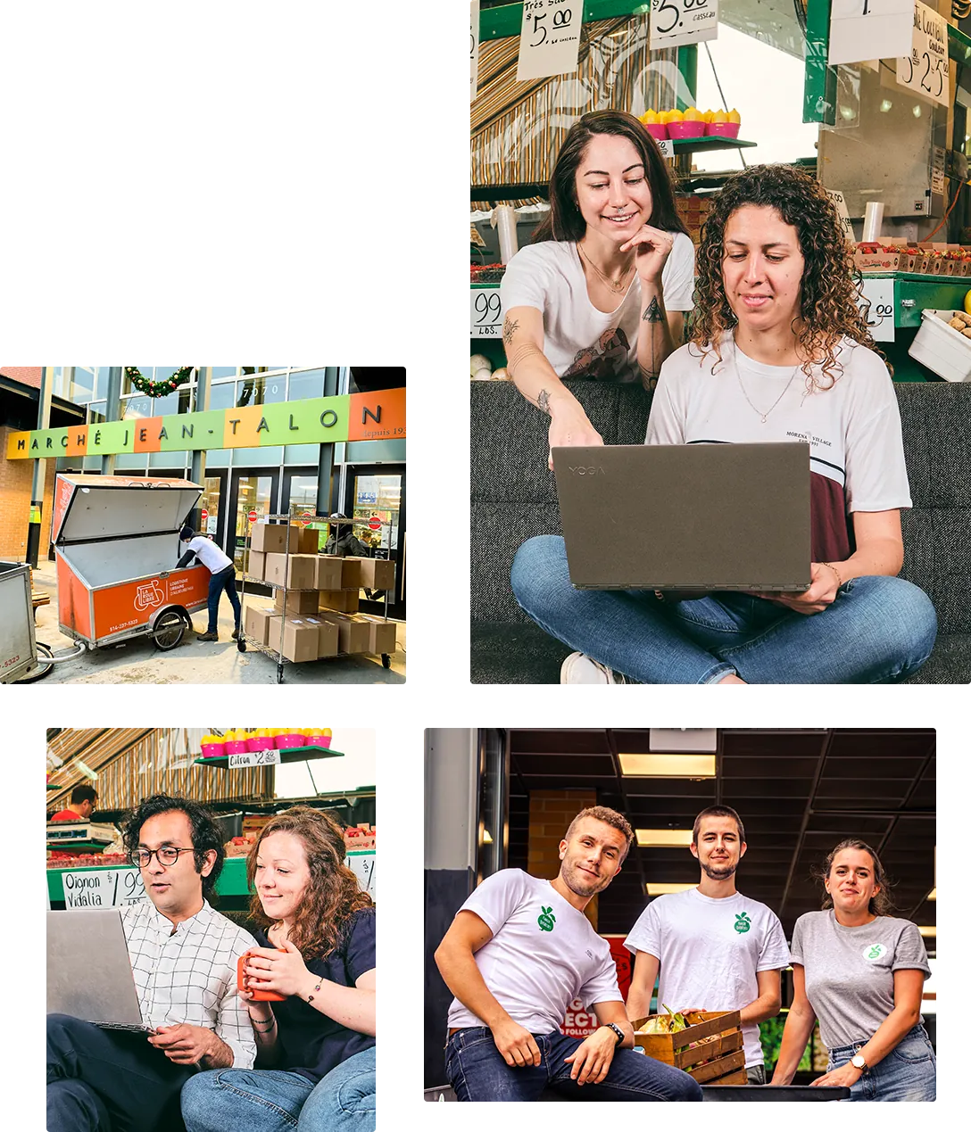 Montage photo de l’équipe du Panier Québécois au marché