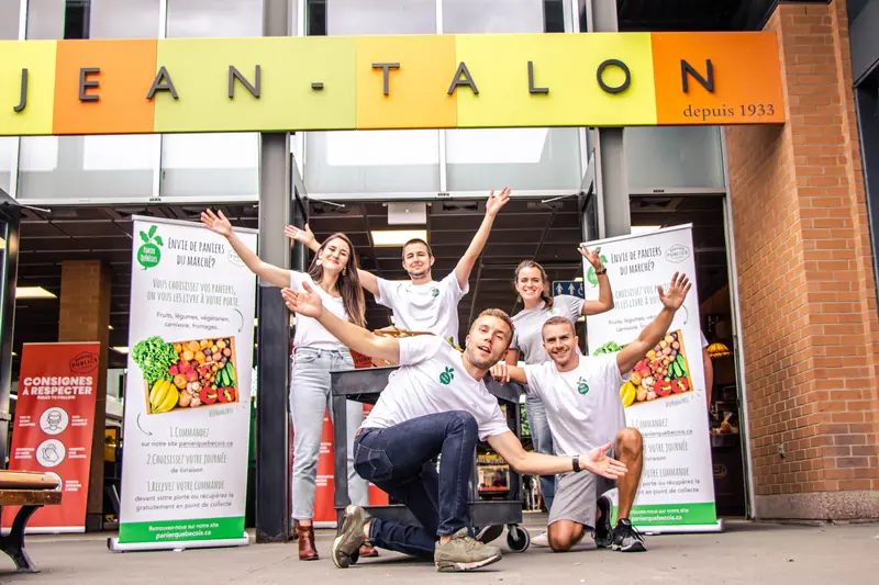 Les cofondateurs du Panier Québécois au Marché Jean-Talon